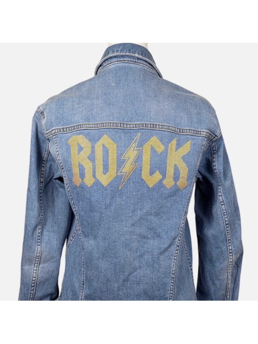 🌺SALE🌺 Zadig & Voltaire NWT “Kase Flash Rock Strass” Jean jacket size Medium - Picture 4 of 12